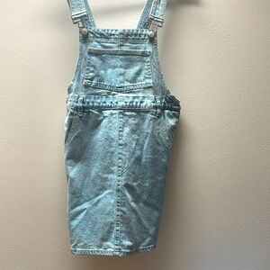 ZARA Light Wash Denim Overall Dress - Size M